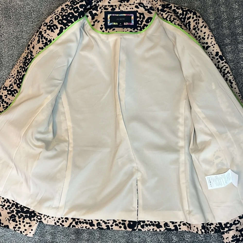 Linen blend J Crew cheetah print blazer - Picture 7 of 8
